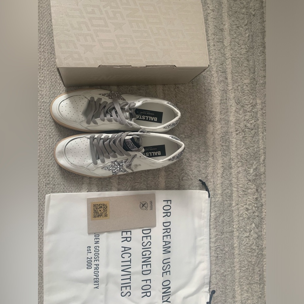 Golden Goose Ball Star Sneaker White, Silver NIB Auth Size - Picture 3 of 13